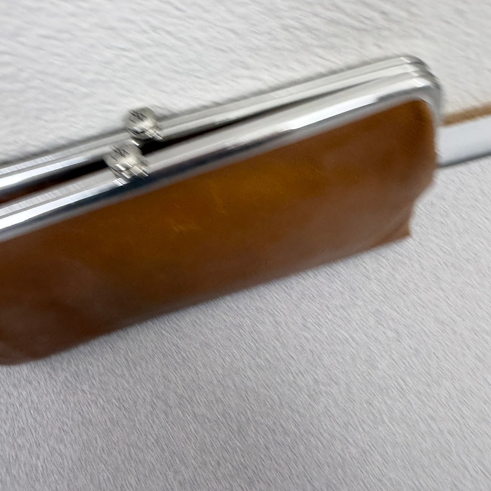 Hobo Lauren Wallet Womens OS Tan Brown Leather Double Frame Silver Clutch Cards - Picture 2 of 9